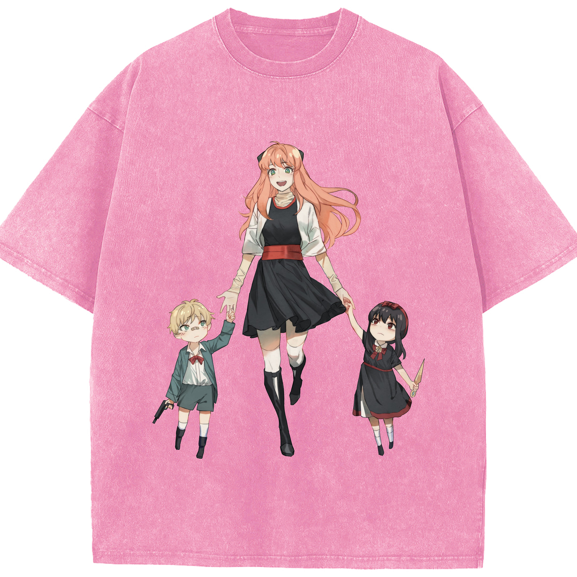 （画像用） SPY×FAMILY间谍家家酒 綿100% ヴィンテージ風 半袖Tシャツ（フロントプリント）